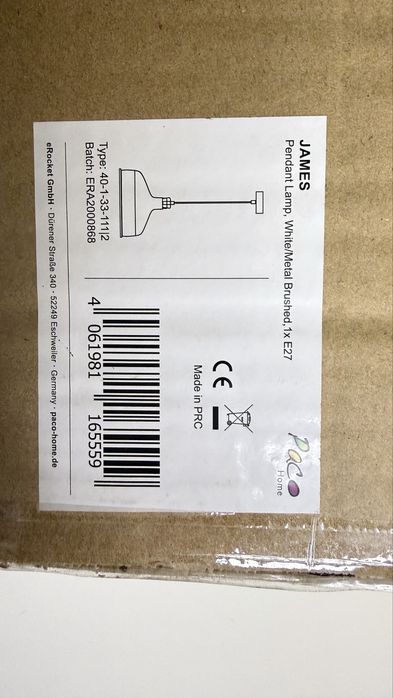 Lampă suspendată / Candelabru Paco Home „JAMES” (Alb & Cupru) – NOU