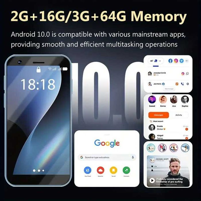 Оригинален SOYES® XS16 4G Микро / Мини Смартфон