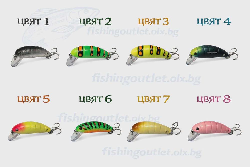 Микро воблери Okinwa - ларва на восъчен молец (КАМОЛА) - 3.5гр / 40мм