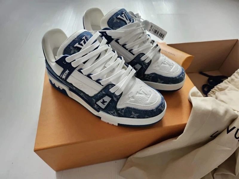 #REDUCERE# Louis Vuitton Trainer Denim #Verificare Colet#