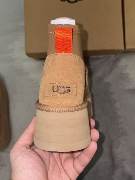 ghete cizme Ugg Clasic Mini Dipper platform ultra mini bej crem maro marime 37 38 39 40 blana