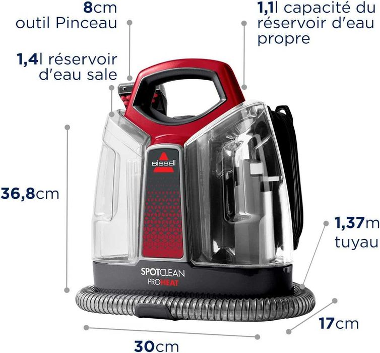 BISSELL SpotClean ProHeat – компактен уред за мокро почистване на килими, тапицерии и автомобилни седалки