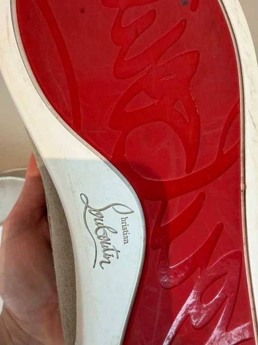 Loafers Christian Louboutin, Varsiboat din piele întoarsă, gri
