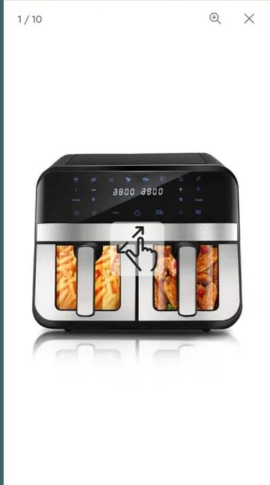 Friteuza dubla cu aer cald Oyajia Airflayer dual zone 2600W