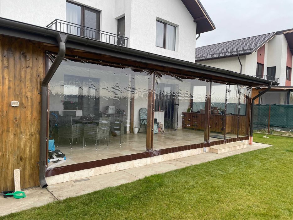 Inchidere terase , foisoare si balcoane cu folie transparenta Cristal