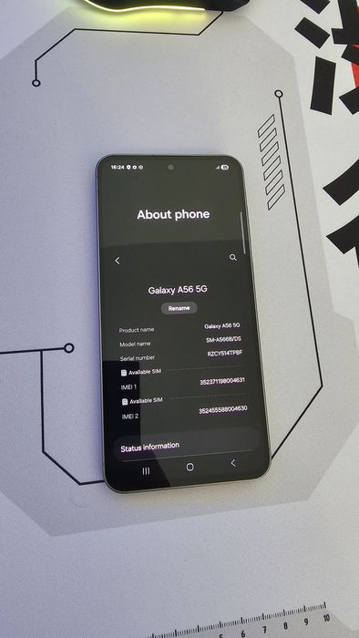 Samsung Galaxy A56, Dual SIM, 8GB RAM, 128GB, 5G, Awesome Graphite