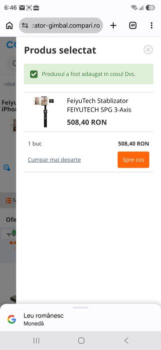 Gimball telefon FEIYUTECH SPG 3-Axis
