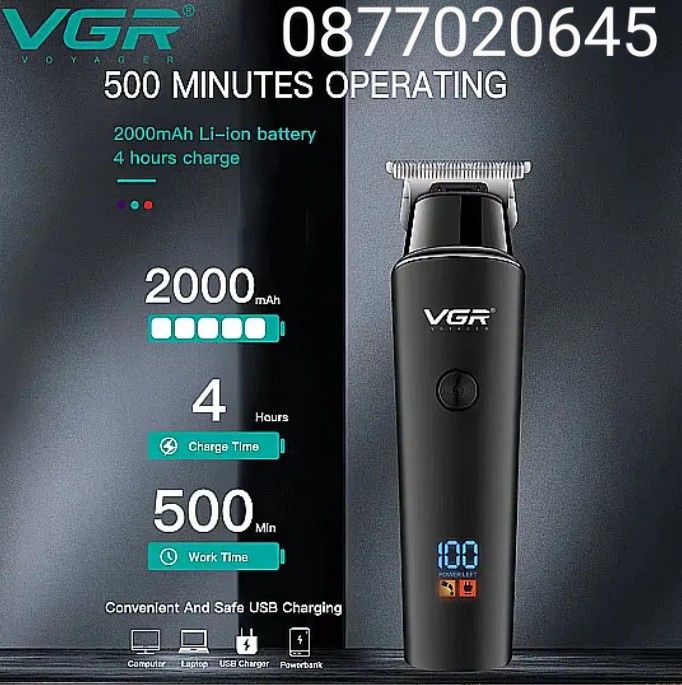 VGR V-937 Професионален жичен и безжичен тример за коса (черен)