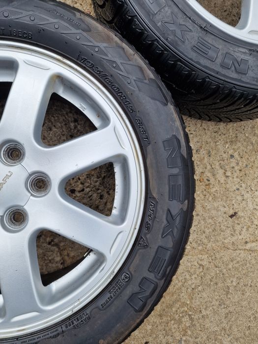 Jante aluminiu Subaru Forester 4×100 cu cauciucuri M +S,195/60/15