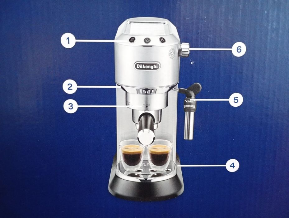 Espressor manual DELONGHI Dedica Style EC685.M, 1300W, 15 bar