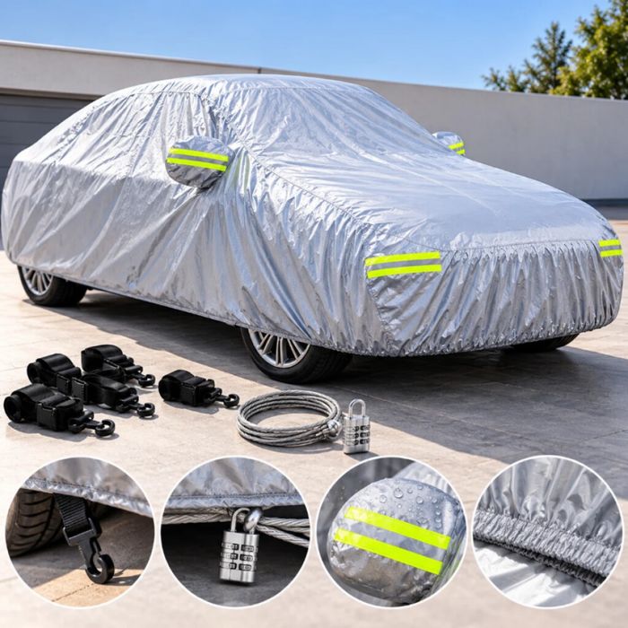 Покривало за автомобил XL 510×190×150 см – Водоустойчиво, UV защита, против сняг и дъжд