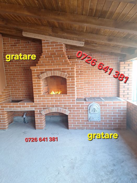 Gratar rustic de cărămidă plita țărănească cuptor de pâine afumături m
