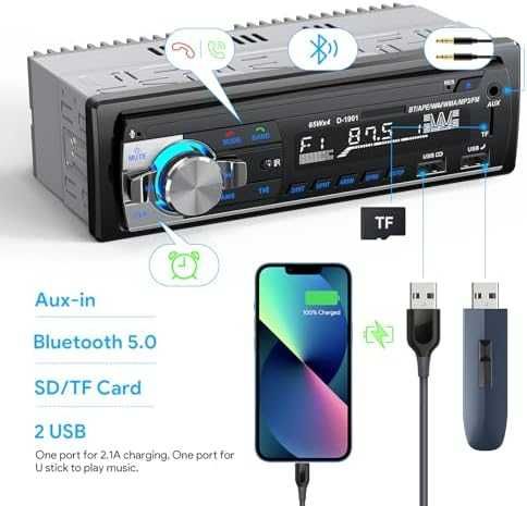 Ново Автомобилно радио Bluetooth 5.0 RDS FM USB TF 1DIN кола автомобил