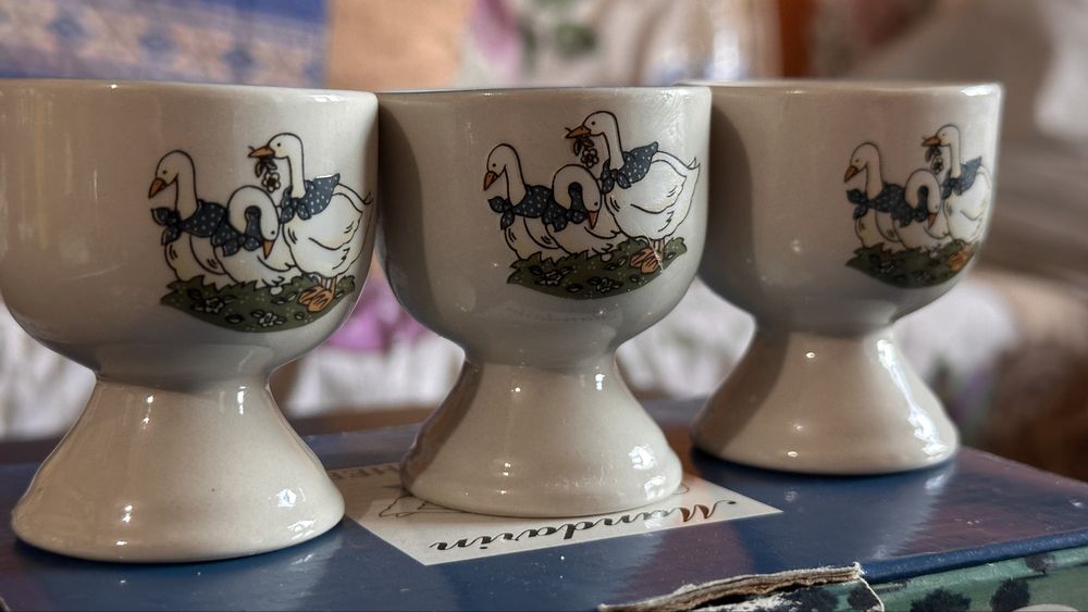 Винтидж коктиери за яйца - 6 бр. пълен комплект в оригиналната кутия