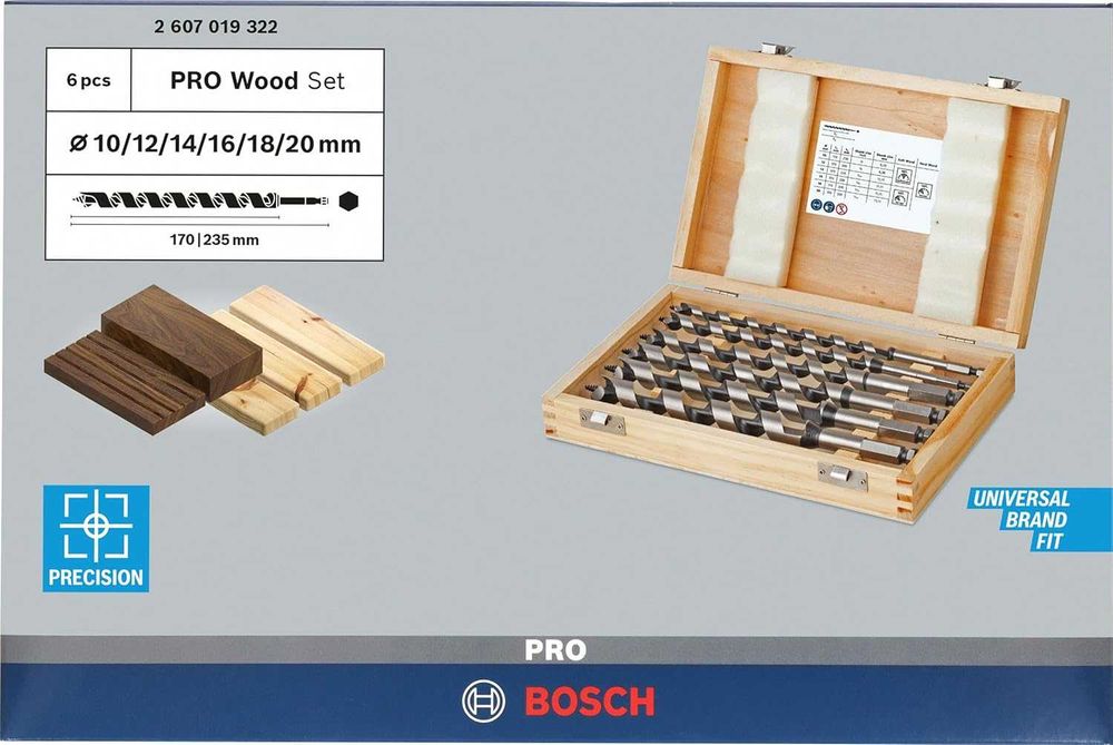 Set 6 burghie elicoidale Bosch Professional Pro Wood ,sigilat