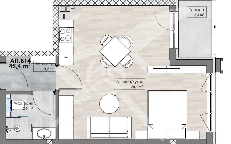 Едностаен апартамент Кършияка 667-22947