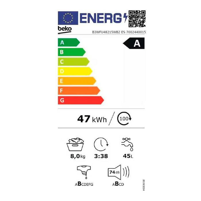 Нова инверторна слим пералня Beko B3WFU48215WWES, 8 kg
