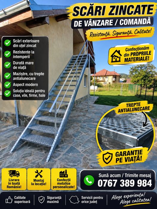 Scări metalice pentru interior și exterior