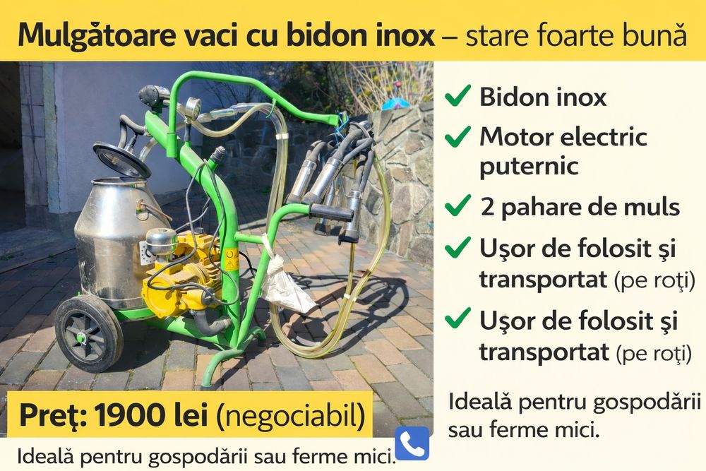 Vând mulgatoare vaci