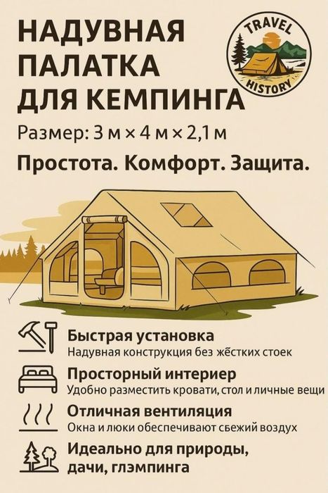 Надувная палатка 3×4