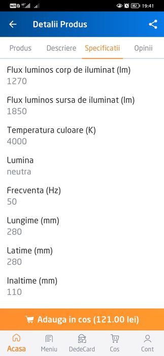 Plafoniera Led Tetris medie, lumina neutra (28 Cm)