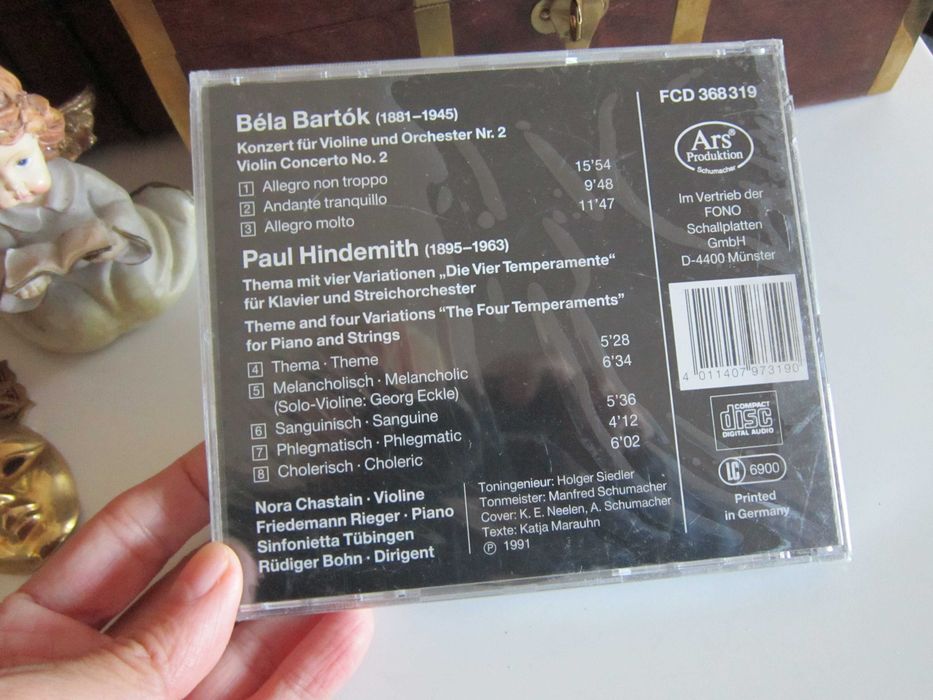 cd rar Bartok Bela Concert Vioara 2+Paul Hindemith 4Temperamente, 1991