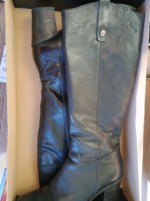 Дамски ботуши, естествена кожа,италианска мода!