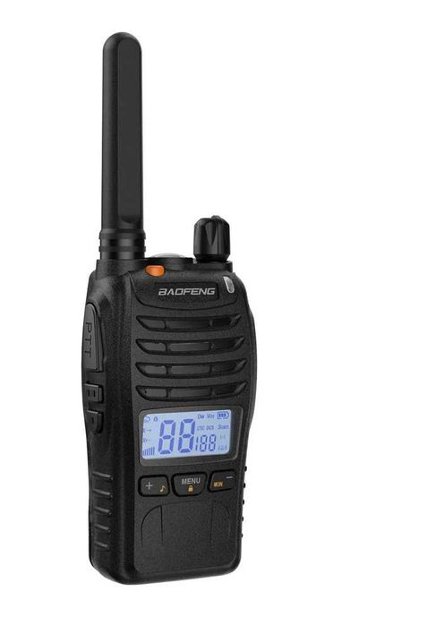 Stație radio portabilă Baofeng E88 PMR446, 16 canale, 0.5 W, USB, Acumulator Li-Ion 1200 mAh, VOX, Dual Watch, Ecran iluminat, Negru