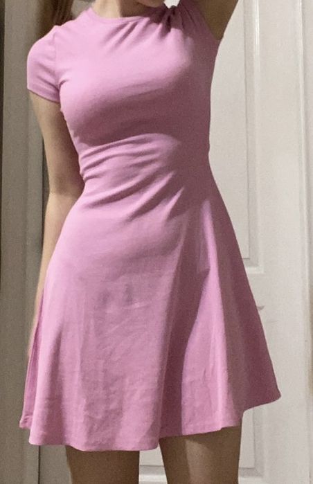 Платье в рубчик, размер xs