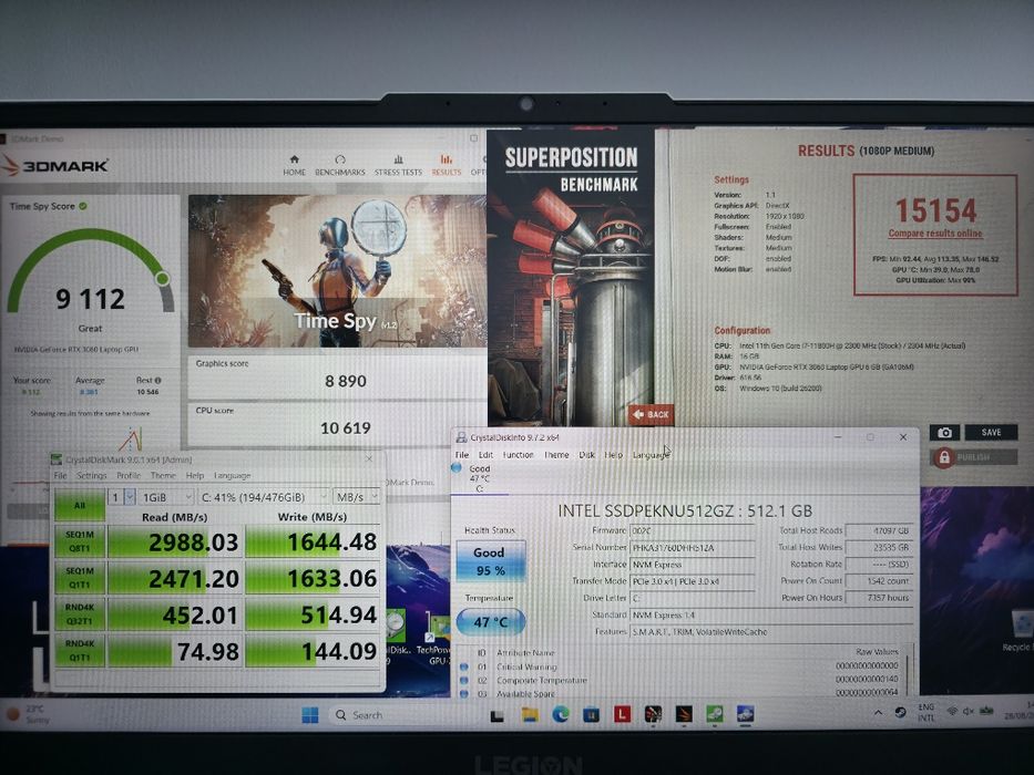 Lenovo Legion 5 11800h, RTX 3060, 16GB, 512Gb, 165Hz
