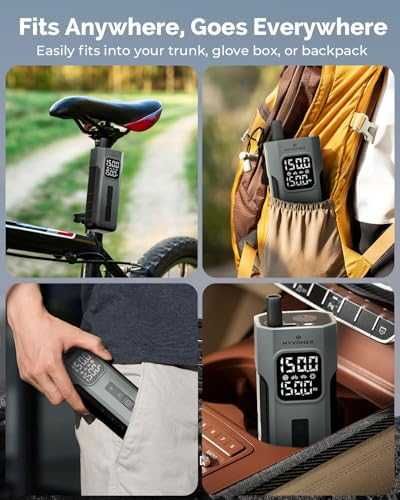 Нов компресор Портативна помпа за гуми 10.34 Bar авто стоп LED дисплей