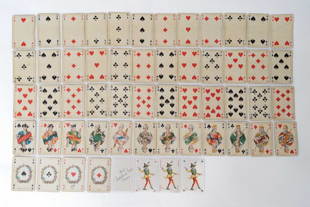 Лот от 4 комплекта карти Piatnik с дизайни в стил Rokoko