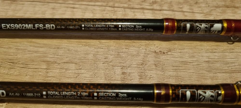 Lansete spinning Daiwa Exceler 2.70m + 2.10m (una cu inele Sea Guide upgrade)