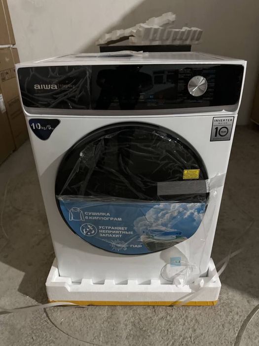 Японская стиральная машина Aiwa 10 kg цвет серый и белый