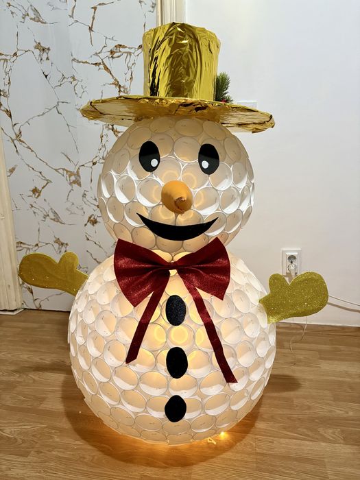 Decor pentru craciun 1,20m - om de zapada luminos