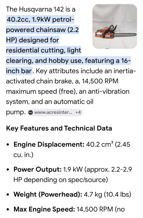 Husqvarna 142 e series