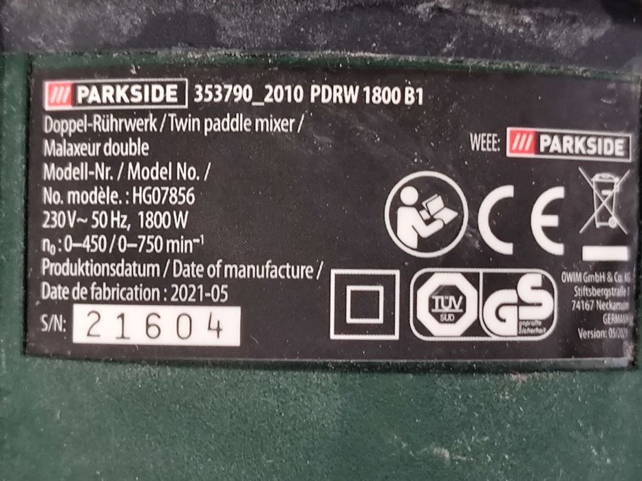 Malaxor dublu  Parkside
