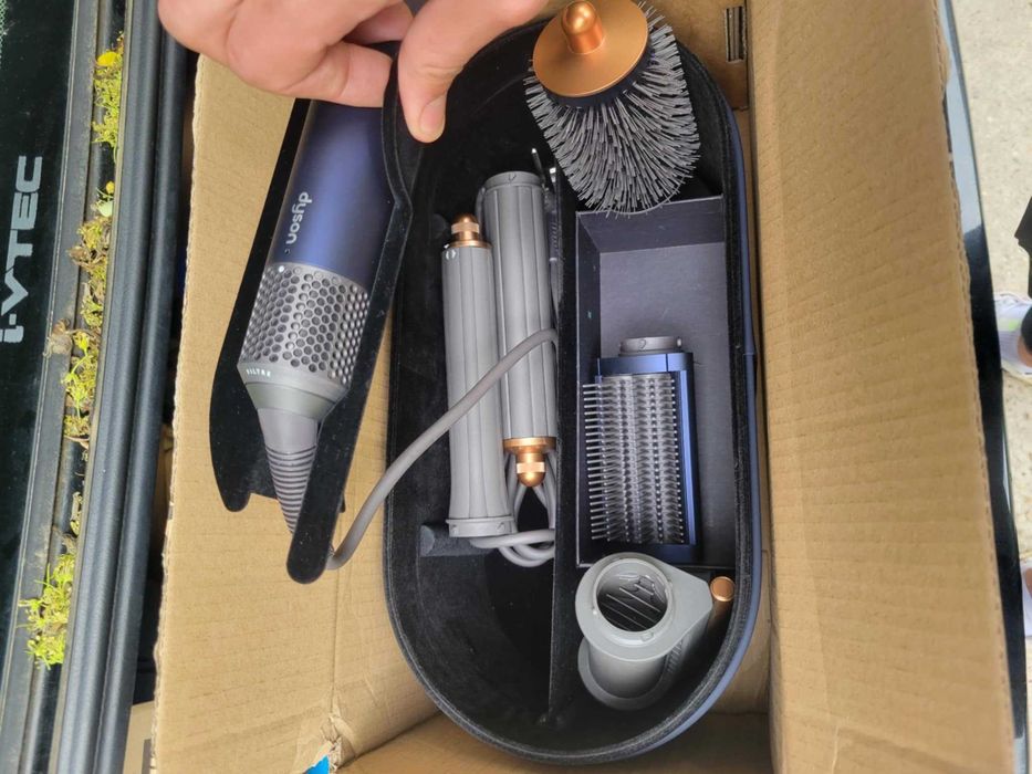 Dyson Airwrap Long - нов, пълен комплект, 5в1 - цвят Пруско синьо/мед