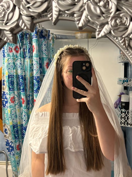 Voal lung 1.60-1.70 metri dublu broderie