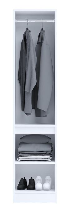 Еднокрилен гардероб Лео бял гланц - като нов!