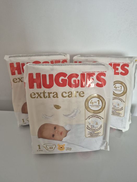 Set 3 pachete scutece Huggies Extra Care nr.1