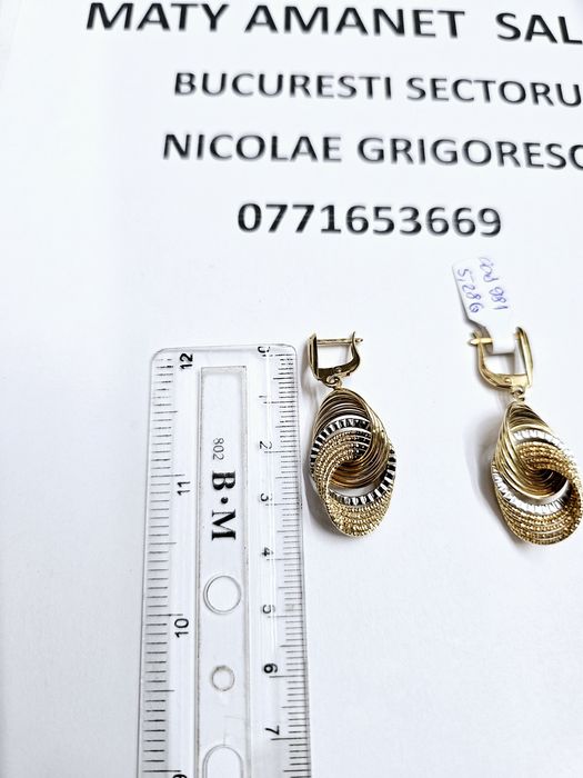 Vand cercei din aur 14 k 5.28 g cod 981