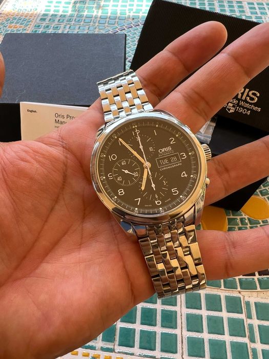 Oris Classic XXL Automatic Chronograph Valjoux 7750 – Full Set (Box & Papers)