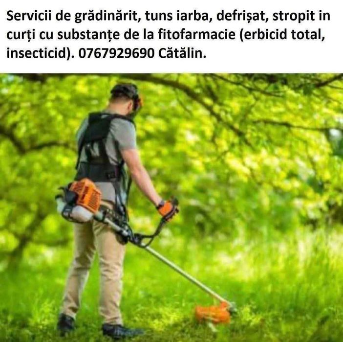 Ofer servicii de tuns gazon / iarba si intretinere spatii verzi