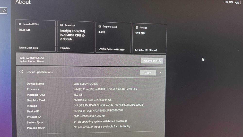 Calculator Gaming Intel I5-10400F, GTX 1650 4GB, 16GB RAM, SSD 1TB