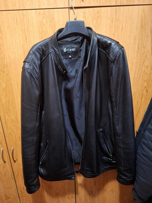 Супер мъжко гъзарско яке от естествена агнешка кожа на марката Brioni!