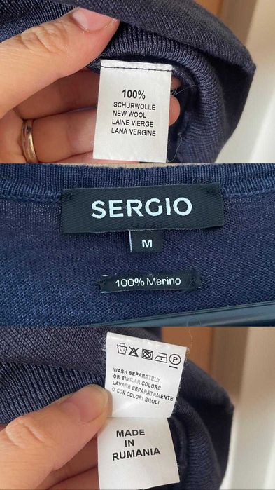 Pulover de barbati Sergio din 100% lana merinos, marimea M