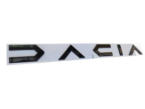 Emblema Logo Model Nou DACIA Scris Spate Portbagaj Duster Logan Bigster, Negru Lucios