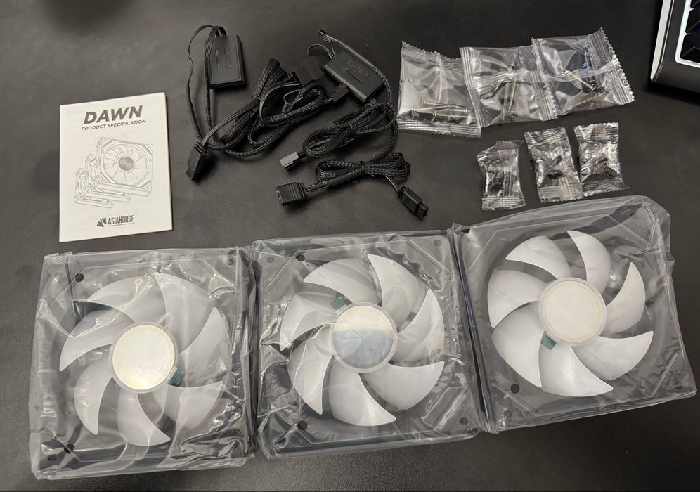 Pachet de 3 - Ventilator PC AsiaHorse DAWN 120mm Daisy Chain PWM