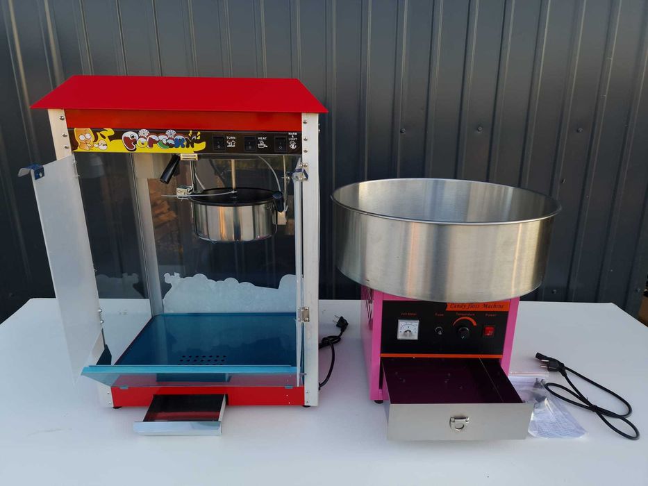 Aparat electric  pentru popcorn, 1.44 kW, roșu-argintiu, capac negru